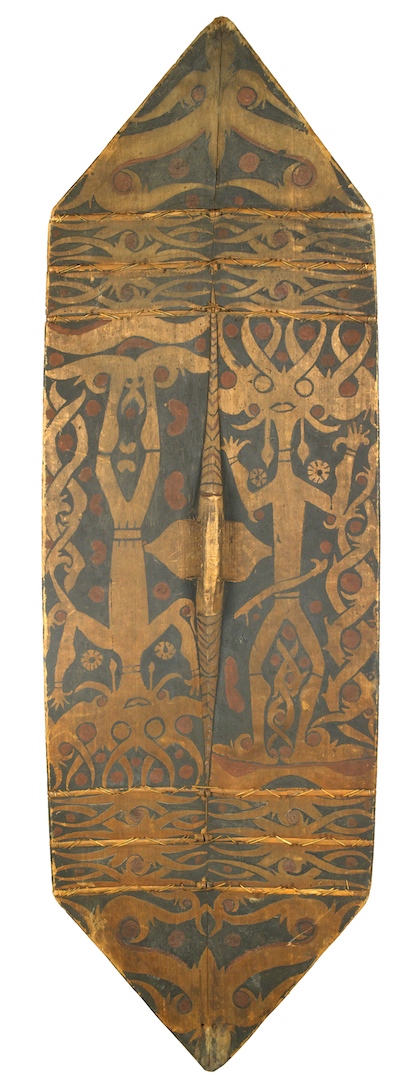 20: Wood/Pigments Headhunting Shield with Protective Motifs