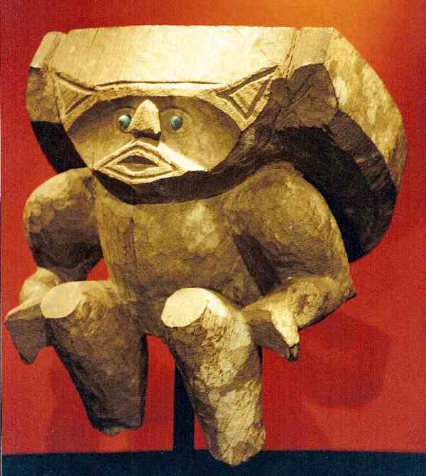 23: Wood Fragment Cut from End of Shrine Box with Archaic Cave Figure