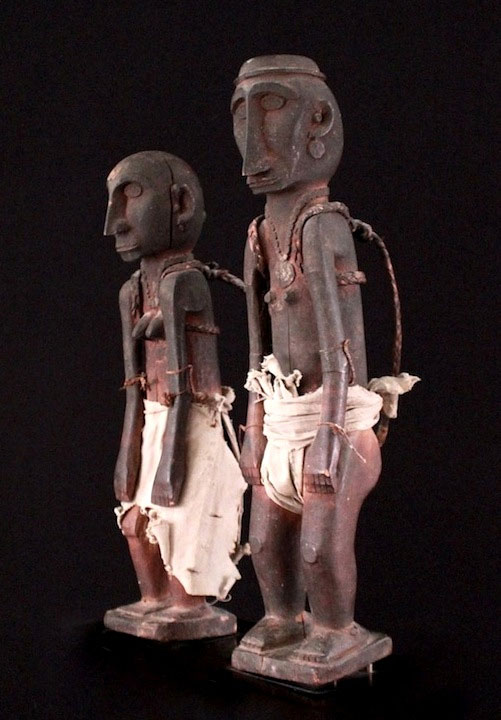 36: Pair of male/female wood ancestor figures