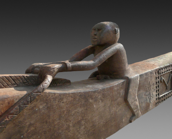 50: Wood Ritual Horse with Rider