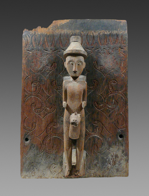 9: Wood Shrine Door with Buffalo Motif